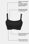 Zelocity True Curv High Impact Quick Dry Sports Bra - Jet Black — thumbnail 8